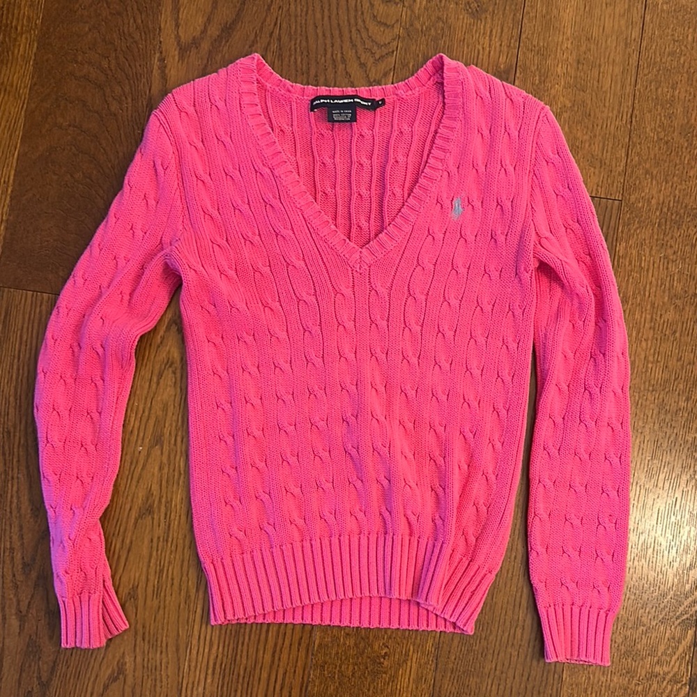 Ralph Lauren Pink Cable Knit Sweater